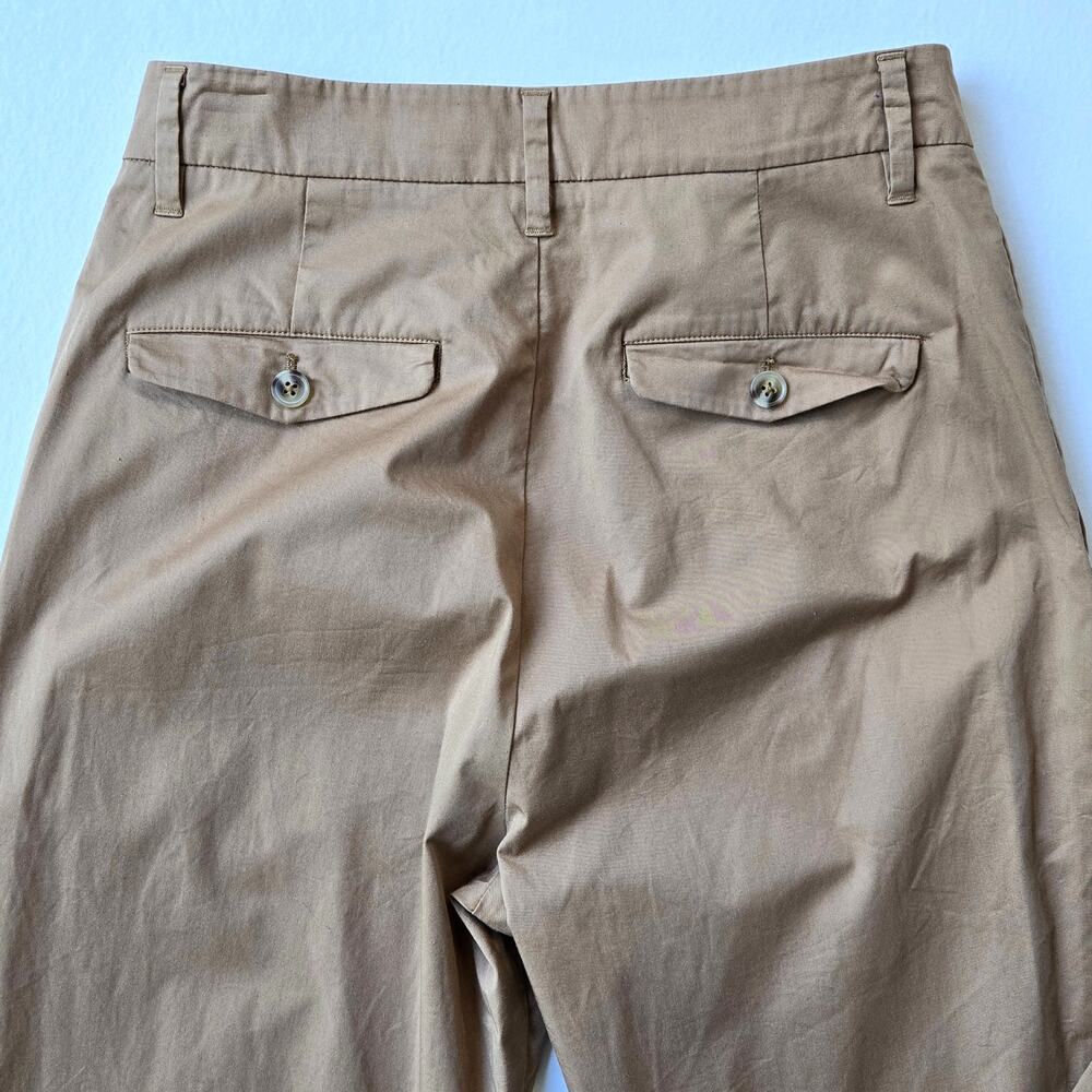Jenni Kayne Twill Trouser Tan Chino Cotton High Waist Pant Womens Size 4 EUC - Picture 7 of 9